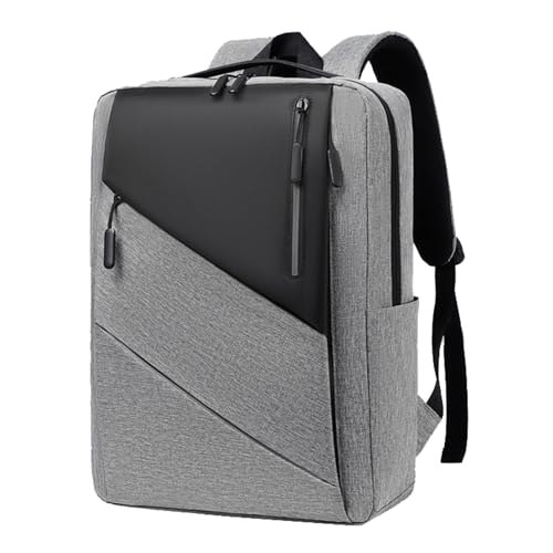 Business Laptop Backpack, Lightweight Casual Travel Backpack, Fashion Waterproof Work Laptop Bag with USB Charging Port,Gray - color: Gray
