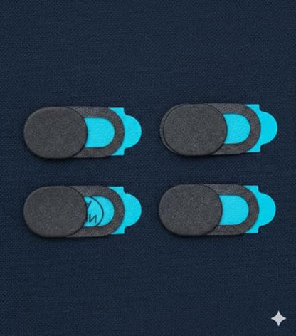 Camera Lens Cover Slider (Pack of 4), Webcam Privacy Cover with Adhesive Backing, Slide-to-Close Camera Blocker for Smartphone, Laptop, Tablet, Slim Low-Profile Design