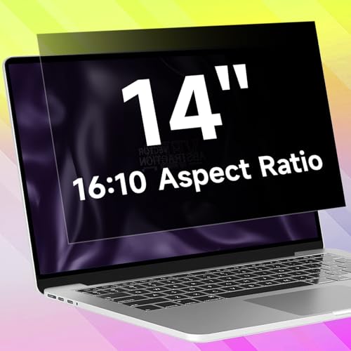14 Inch 16:10 Laptop Privacy Screen Filter, Anti Blue Light Glare & Anti Scratch Computer Privacy Shield for 14" with 1920x1200 Aspect Ratio Laptop - size: 14 inch with 16:10 aspect ratio laptops