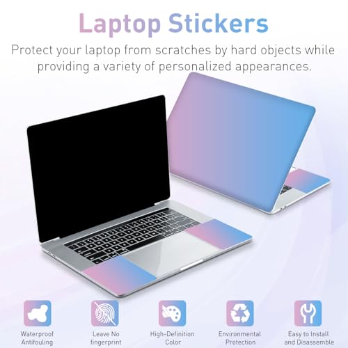 15-15.6 inches Netbook Laptop Skin Sticker Decal Reusable Cover Protector for 11.6 12 13 13.3 14 15 15.4 Notebook Chromebook Easy to Apply Remove, Scratch-Resistant Waterproof I Romantic Pink Blue - color: Romantic Pink Blue