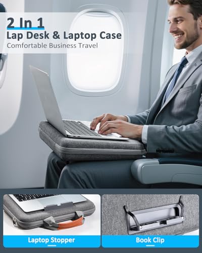 Hard Laptop Case 13 Inch with Stopper and Book Clip - Gray | Shockproof Waterproof Laptop Case 13 Inch for HP Dell Lenovo ASUS Acer - 14.2 MackBook Pro Case - color: Gray, size: 13-14 Inch