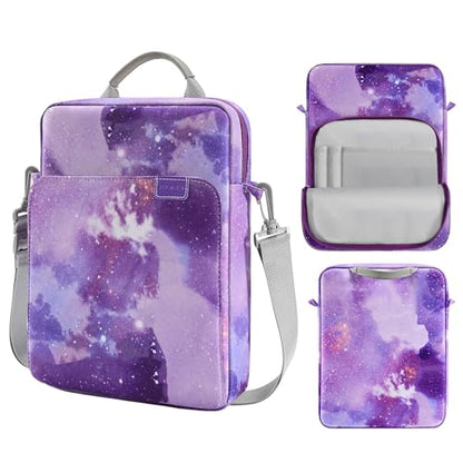 MoKo 13.3-14 Inch Laptop Sleeve Carrying Bag with Shoulder Strap & Handle | Fits Mac Neo A18 Pro, Mac Pro 13.3-inch M2, MacPro 14.2-inch M5/M5 Pro/M5 Max and MacAir 13.6-inch M5, Purple Starry Sky - color: Purple Starry Sky, size: 13.3-14 inch