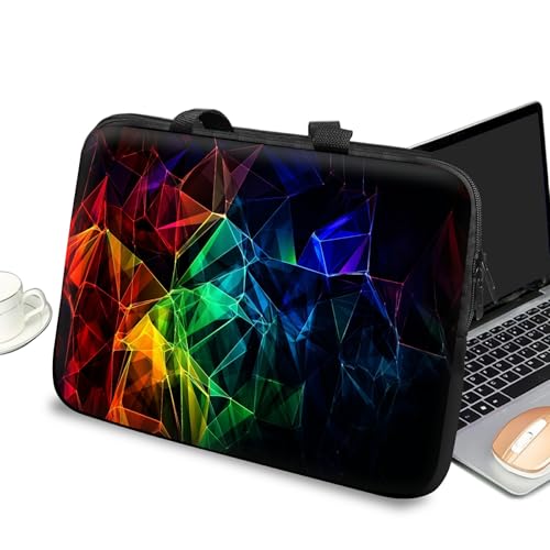 Universal Laptop Case Sleeve 10 inch with Handle and Zipper, Kids Tablet Carrying Case Messenger Bag Portable Tote Bag for 7-10 inch iPad/Notebook/eBook/Readers, Abstract Colorful - color: Abstract Colorful, size: 10 inch