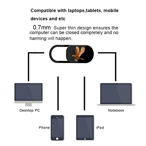 Eagle Webcam Camera Cover Slide - Web Camera Cover Fits for Laptop, Desktop, Pc, Macboook Pro, iMac, Mac mini, iPad Pro, Computer, iPhone, Protect Your Privacy Security - color: 3Pack eagle
