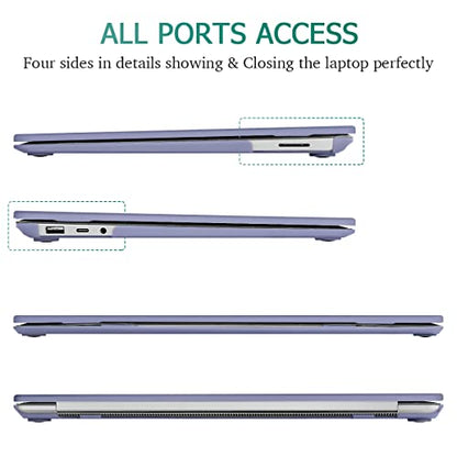 May Chen Case for 13.5" Microsoft Surface Laptop 3/4/5 with Alcantara Palm Rest Model 1867 1958 1950 (2019 2021 2022), Plastic Hard Shell Case with Keyboard Cover + Screen Protector, Lavender Gray - color: Lavender Gray