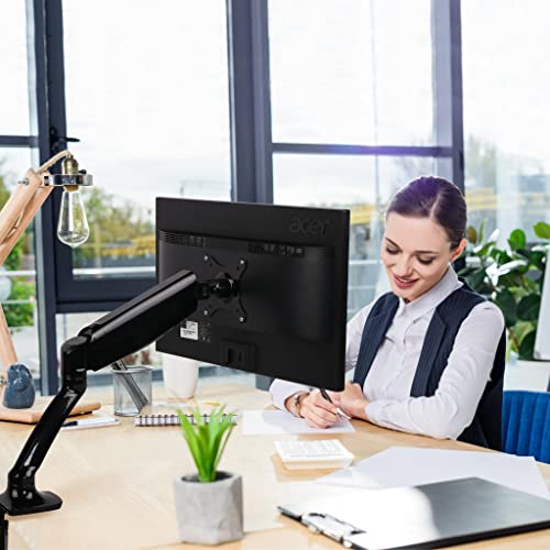 Progressive Desk Single Gas Spring Monitor Stand - Fits 17"-30" Monitors - ±180 Monitor Rotation - Arm Holds Up to 20 lbs - style: Single 17"-30"