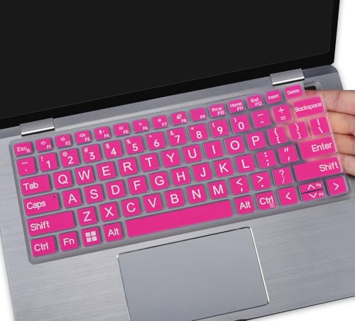 Large Print Keyboard Cover Skin for Dell Latitude 7420 7430 7440 7450 14", Latitude 14" 3440 3450 5420 5430 5431 5440 5450 9420 9430, Latitude 9510 9520 7520 15.6 & 7650 7640 16" Laptop, Hot Pink - color: Hot Pink