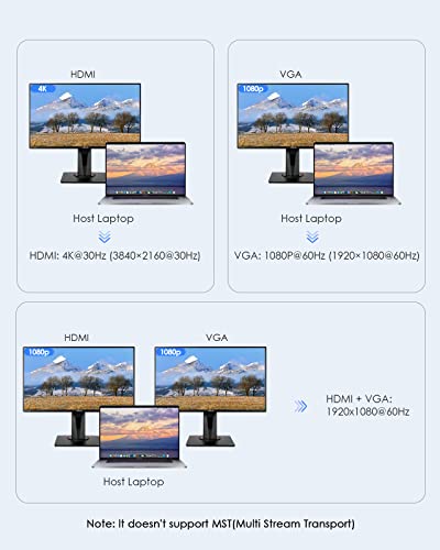 LENTION 10-in-1 USB C Docking Station with Dual Monitor (4K HDMI & 1080P VGA), 100W PD, 1000M Ethernet, 3xUSB 3.0, SD/TF, Vertical Design for 2026-2016 MacBook Pro/Air/Neo, Dell, HP, Surface Laptop - color: Silver