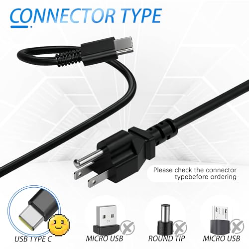 100W USB-C Power Adapter Fast Charger, Compatible with MacBook Pro/Air 16, 15, 14, 13 Inch, iPad Pro, Dell, Lenovo, HP, Asus - Universal USB-C Charger