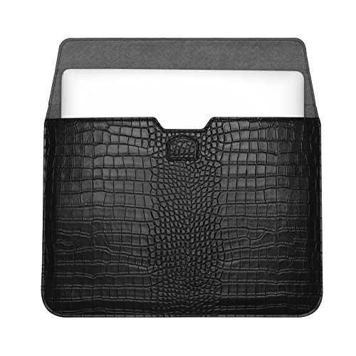 MOSISO Laptop Case 13.3 inch, 13-13.3 inch Laptop Sleeve Compatible with MacBook Air/Pro 13 / Pro 14, HP Dell ASUS Lenovo Notebook, Crocodile Grain PU Leather Flap Case Bag, Black - color: Black, size: 13.3 inch