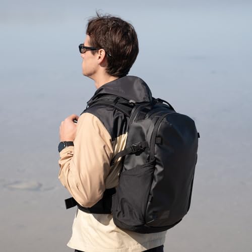 WANDRD NIMBUS 18L: Lightweight Travel Backpack for Men and Women, Weather Resistant Everyday Bag with Padded Shoulder Straps, Laptop Bag and Traveling Bag for Office (Black) - color: Black