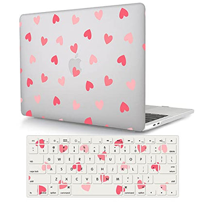 Protective Case Compatible with MacBook Pro 13 inch with CD-ROM Model: A1278(Old Version 2012/2011/2010/2009/2008), Plastic Hard Shell Case Cover & Keyboard Cover Skin - Heart - color: Heart, size: A1278(Pro 13 w/CD-ROM 2008-2012)