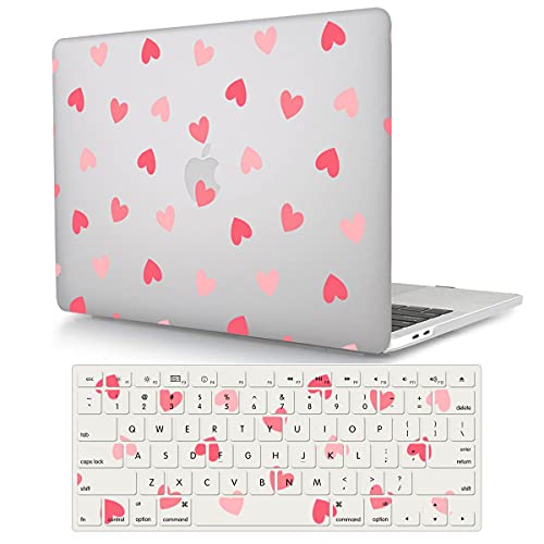 Protective Case Compatible with MacBook Pro 13 inch with CD-ROM Model: A1278(Old Version 2012/2011/2010/2009/2008), Plastic Hard Shell Case Cover & Keyboard Cover Skin - Heart - color: Heart, size: A1278(Pro 13 w/CD-ROM 2008-2012)