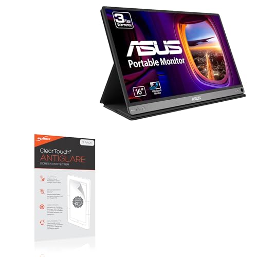 BoxWave Screen Protector Compatible with ASUS ZenScreen Portable USB Monitor (MB16AC) (15.6 in) - ClearTouch Anti-Glare (2-Pack), Anti-Fingerprint Matte Film Skin