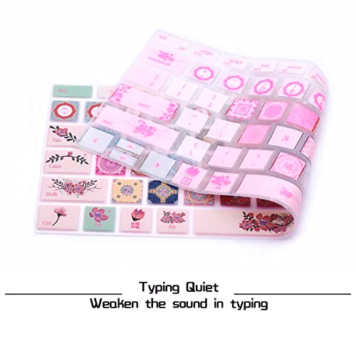 HRH English Silicone Keyboard Cover Skin for Microsoft Surface Pro | With Surface Pro 4, Pro 5 2017, Pro 6 2018, Pro 7 2019,12.3-inch Surface Pro 6,Dustproof,Soft-Touch,Ultra Thin,Ethnic Pattern - color: Ethnic pattern