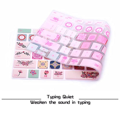 HRH English Silicone Keyboard Cover Skin for Microsoft Surface Pro | With Surface Pro 4, Pro 5 2017, Pro 6 2018, Pro 7 2019,12.3-inch Surface Pro 6,Dustproof,Soft-Touch,Ultra Thin,Ethnic Pattern - color: Ethnic pattern