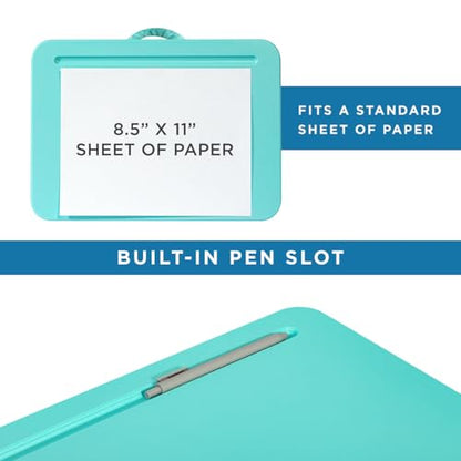 LAPGEAR Compact Lap Desk – Aqua Sky, Fits 14" Laptops | Microbead Cushion, Built-In Pencil Slot, Carry Handle, Fits Standard Letter-Size Paper (8.5" × 11") - color: Aqua Sky, size: 14″ Laptop (Compact)