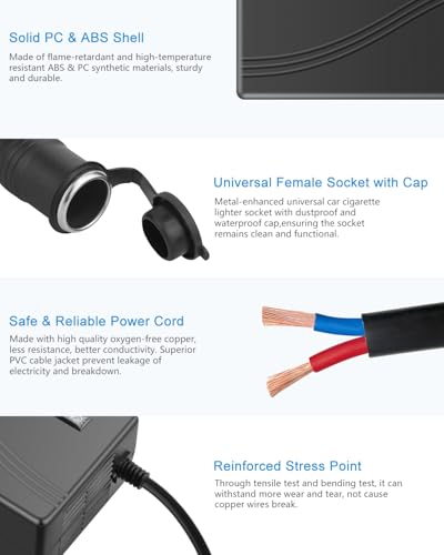 ALITOVE AC to DC Converter 110V to 12V 30A 360W(Pro Max) AC to DC Adapter Car Cigarette Lighter Socket 120V to 12 Volt Power Supply 11ft for Air Pump Car Refrigerator Vacuum Heater and Other Devices - size: 30A 360W (Pro Max)