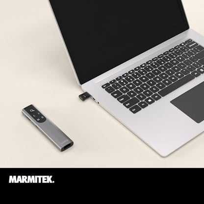 Wireless Presenter - Advanced Presentation Clicker with Digital Pointer, Zoom & Air Mouse Function by Marmitek