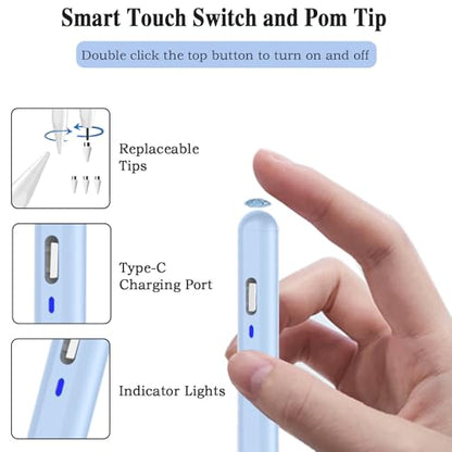 Stylus Pen for Android Tablet,Tablet Pencil for iOS/Android,Rechargeable Active Stylus Pen for iPhone/XiaoMi/Huawei/Vivo/Lenovo/Pixel and Other Android Smartphones and Tablets-Gradient Blue - color: Gradient Blue