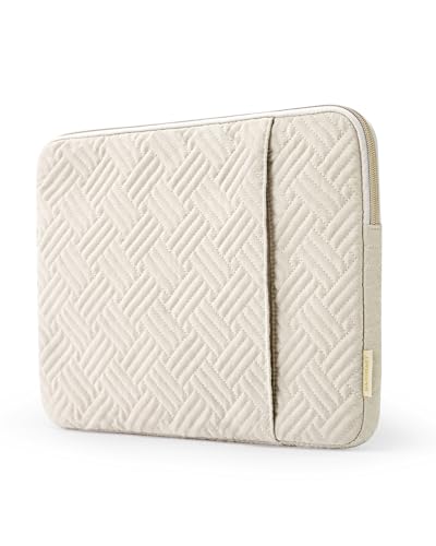 BAGSMART Laptop Sleeve Bag Compatible with MacBook Air/Pro, 13-13.3 inch Notebook, Compatible with MacBook Pro 14 Inch, MacBook Air M2 Sleeve 13 Inch, Repellent Protective Case with Pocket, Beige - color: Beige, size: 13-13.3 Inch