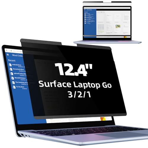 Mamol Magnetic Privacy Screen for 12.4 inch Microsoft Surface Laptop Go 3/2/1 Removable Anti Spy Glare Blue Light Filter, Surface Laptop Privacy Screen Protector 12.4 in - size: 12.4 Inch Surface Laptop Go 3/2/1