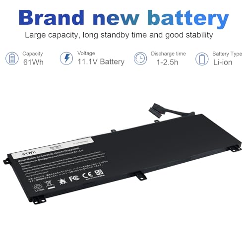 Futurebatt Replacement Laptop Battery for Dell XPS XPS 15 9530 (BB8FLV1) 9535 P31F001 Precision M3800 15d-3728 15d-3828 15d-4528 4721 4723 4728 6828t 8728t 8828t 9728t Series 701WJ - size: M3800 13.23*5.63*0.98*in