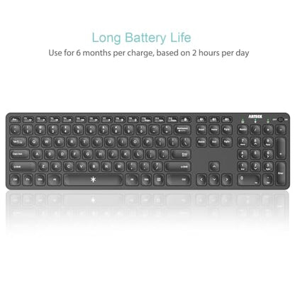 Arteck Universal Backlit 7-Colors & Adjustable Brightness Multi-Device Full Size Wireless Bluetooth Keyboard for Windows, iOS, iPad OS, Android, Computer Desktop Laptop Surface Tablet Smartphone