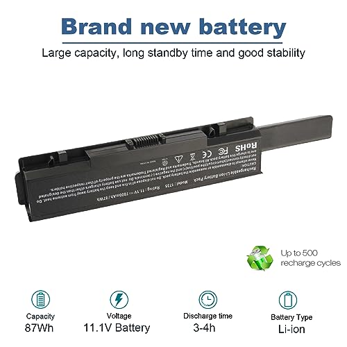 TREE.NB New 9 Cell 7800mAh Laptop Battery for Dell Studio 1735 1736 1737 KM973 RM791 US - size: Black