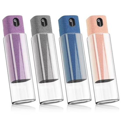 4 Pack Screen Cleaner 3-in-1 Touchscreen Mist Cleaner Spray and Microfiber Cloth Built-in Cleaning Solution Portable Reusable Fingerprint-Proof Spray Bottle for Phone Laptop iPad TV Monitor Car Screen