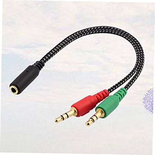 Homoyoyo Female to Dual Male Headset Splitter Cable Adapter for Laptop Stereo Audio Microphone Connection Earphones Converter for Mobile Devices