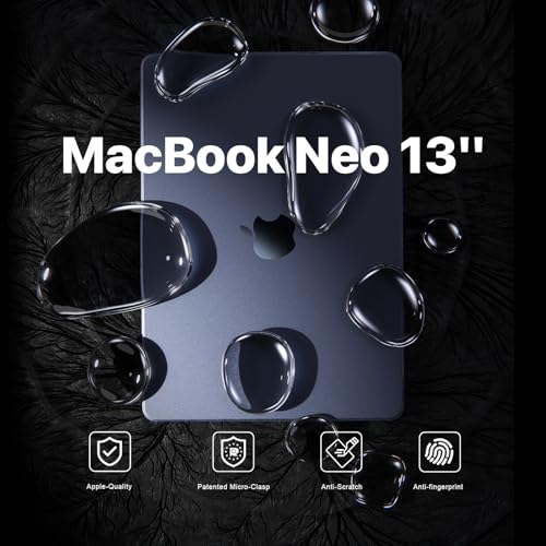 Soonjet for MacBook Neo 13 inch Case 2026 A3404 Hard Shell + Keyboard Cover | Official Indigo Clear, Anti Scratch & Fingerprint, Blue Matte, Protective Mac Laptop Cover, Thin & Light, Durable Plastic - color: Frost Indigo