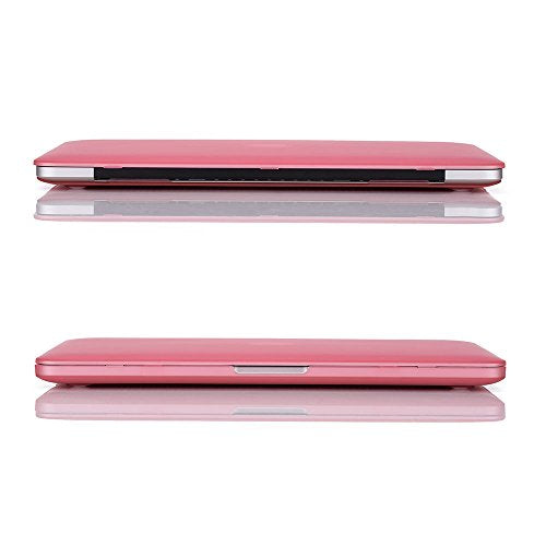 RUBAN Case Compatible with MacBook Pro 13 inch 2015 2014 2013 2012 (A1502 & A1425 Models), Plastic Hard Shell Case & Keyboard Cover for Old Version MacBook Pro Retina 13 Inch, Pink - color: Pink