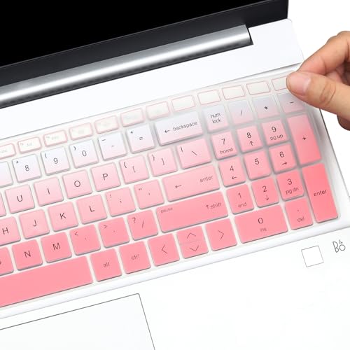 Keyboard Cover for HP 15.6" Laptop 15-fc 15-fd Series, HP Pavilion 15-eg 15-eh/er, HP Pavilion 17z 17-cn 17-cp 15z-fc000 15t-fd000 15t-eg300 15-fc0093dx 15-fc0025dx 15-fd0083wm 15-fd0107dx 17t-cn300 - color: GradientPink