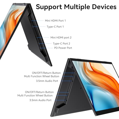 16 Inch Dual Touchscreen Portable Monitor, Laptop Screen Extender, 1920×1200 IPS 99% sRGB, USB-C & HDMI Plug&Play for Mac Windows Office Gaming Travel - size: 16inch touch