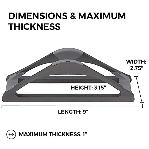 HumanCentric Vertical Laptop Stand for Desks in Space Grey, Upright Adjustable Holder to Dock Apple MacBook Stand, and Other Laptops to Organize Work & Home Office, Automatic Grip - color: Space Gray