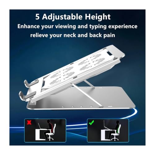 Laptop Cooling Cooler Pad Stand with Adjustable Height USB-Powered Fans – Optimal Notebook Cooling Base