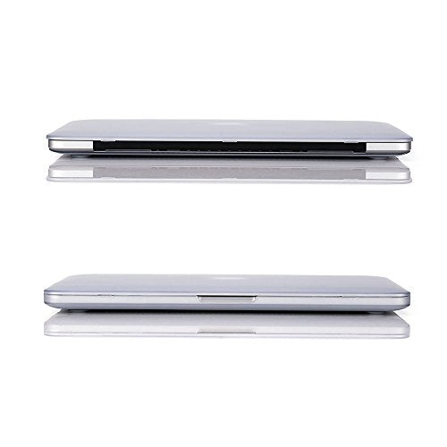 RUBAN Case Compatible with MacBook Pro 13 inch 2015 2014 2013 2012 (A1502 & A1425 Models), Plastic Hard Shell Case & Keyboard Cover for Old Version MacBook Pro Retina 13 Inch, Frost White - color: Frost Clear