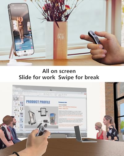 Air Mouse for PC/iOS/Android with Touchpad Bluetooth 2.4G Remote Control for PowerPoint/Keynote/Tiktok/Camera/Kindle App Rechargeable Wireless Presentation for PPT Pointer (Silver) - color: Silver
