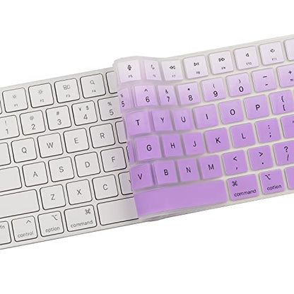 Keyboard Cover for Apple Magic Keyboard/Magic Keyboard 3/Magic Keyboard/Magic Keyboard with Touch ID (No Numeric Keypad) 2021-2024 Released/2024-2021 iMac 24 Inch Magic Keyboard - color: Gradualpurple