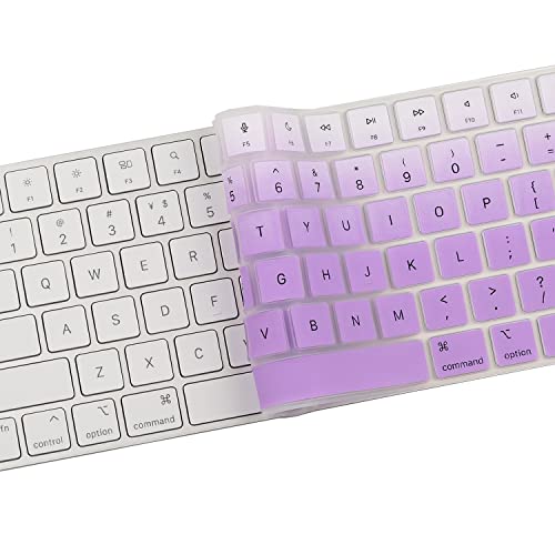 Keyboard Cover for Apple Magic Keyboard/Magic Keyboard 3/Magic Keyboard/Magic Keyboard with Touch ID (No Numeric Keypad) 2021-2024 Released/2024-2021 iMac 24 Inch Magic Keyboard - color: Gradualpurple