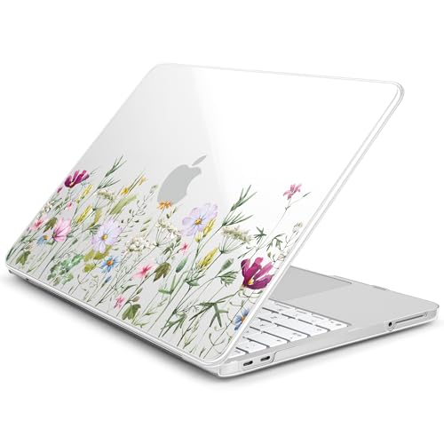Batianda Case for MacBook Neo 13 Inch 2026 Model A3404, Wildflower Meadow | 4-in-1 Laptop Accessories Bundle with Wildflower Field Art, Ultra Slim Hard Shell for Women and Students - color: Wildflower Meadow