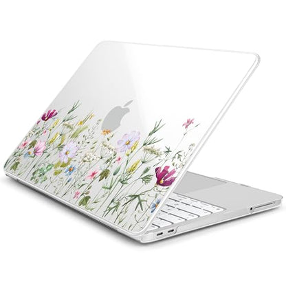 Batianda Case for MacBook Neo 13 Inch 2026 Model A3404, Wildflower Meadow | 4-in-1 Laptop Accessories Bundle with Wildflower Field Art, Ultra Slim Hard Shell for Women and Students - color: Wildflower Meadow