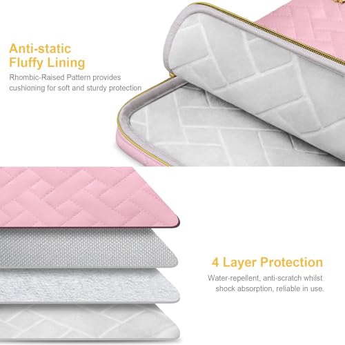 Lacdo 13 Inch Laptop Sleeve Case for 13 inch MacBook Air M5 A3449 (2026), M4 A3240 2025, M3 A3113, M2 A2681, M1 A2337 A2179 A1932 | 13 inch MacBook Neo A18 Pro A3404 (2026) Computer Bag, Sakura Pink - color: Sakura Pink, size: New MacBook Air/Neo/Pro 13 I