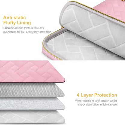 Lacdo 13 Inch Laptop Sleeve Case for 13 inch MacBook Air M5 A3449 (2026), M4 A3240 2025, M3 A3113, M2 A2681, M1 A2337 A2179 A1932 | 13 inch MacBook Neo A18 Pro A3404 (2026) Computer Bag, Sakura Pink - color: Sakura Pink, size: New MacBook Air/Neo/Pro 13 I