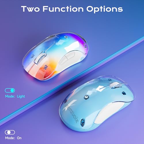 memzuoix 2.4G LED Wireless Mouse, Rechargeable Ergonomic Mouse with Detachable Cover, 1400 DPI Portable Optical Computer Mouse with USB Receiver for Laptop, PC, Desktop and MacBook, 5 Buttons-Blue - color: Blue