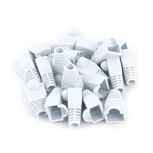 Soft Plastic Ethernet RJ45 Cable Connector Boots Cover Strain Relief Boots CAT5 CAT5E CAT6 CAT6E 100PCS - color: White