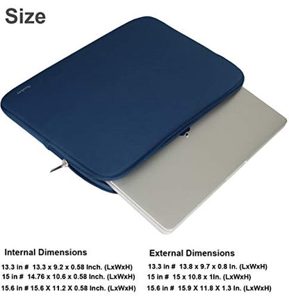 Laptop Bag Sleeve, Resistant Neoprene Laptop Sleeve/Notebook Computer Pocket Case/Tablet Briefcase Carrying Bag Compatible for 15 inch MacBook Pro, Ultrabook Notebook - (Dark Blue) - color: Dark Blue, size: 15 inch