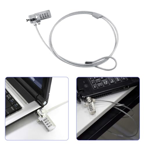 Joyzan Laptop Lock, Computer Combination Security Locking Cable steel Tablet Anti Theft Hardware Protection 4 Digit Password PC Monitor Projectors Docks Mobile Devices Notebook Phone Displays 43.3inch