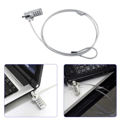 Joyzan Laptop Lock, Computer Combination Security Locking Cable steel Tablet Anti Theft Hardware Protection 4 Digit Password PC Monitor Projectors Docks Mobile Devices Notebook Phone Displays 43.3inch